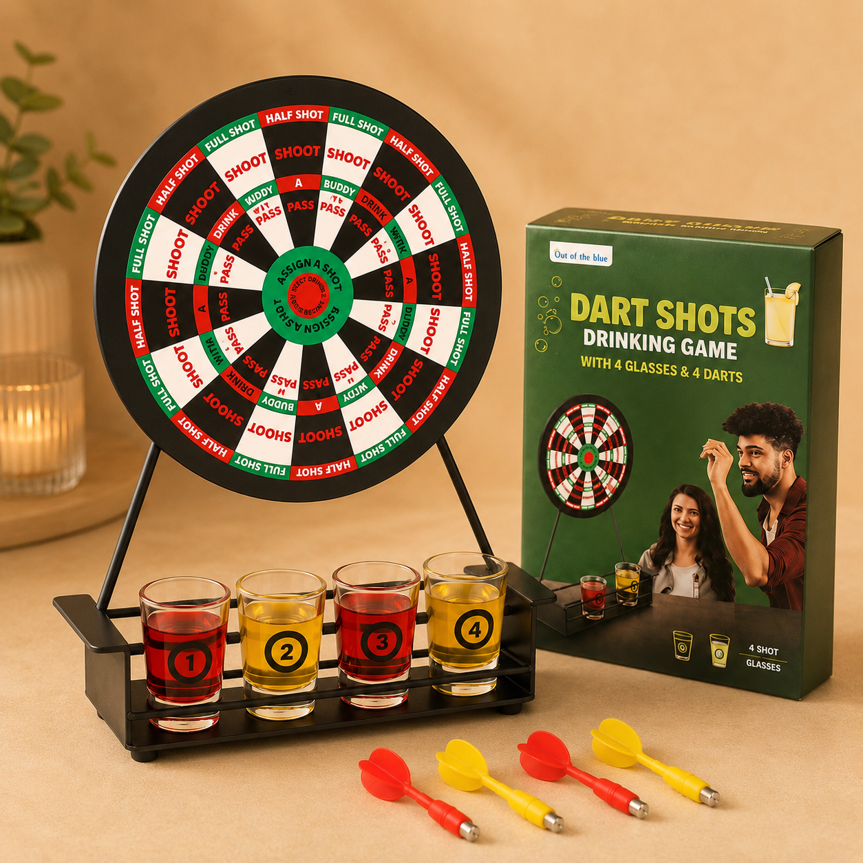 Darts Drankspel met Shotglaasjes