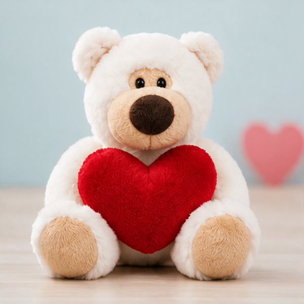 Knuffelbeer met hart - lief cadeau