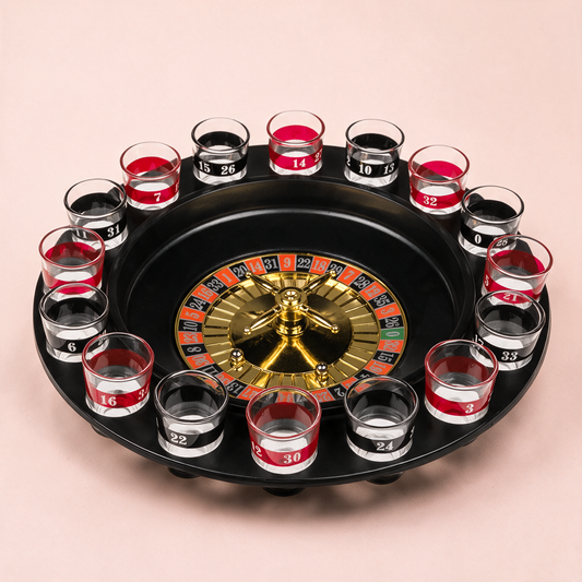 Drankroulette met 16 shotglazen - drankspel cadeau voor feestjes
