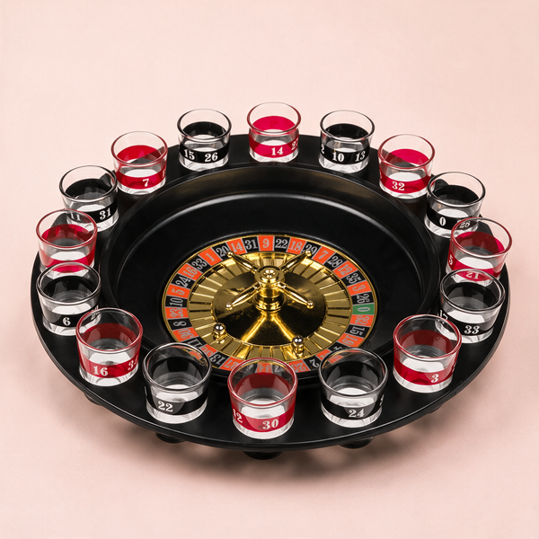 Drankroulette met 16 shotglazen - drankspel cadeau voor feestjes