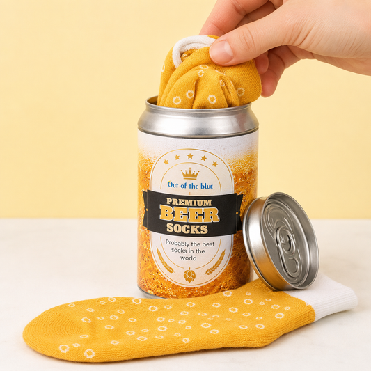 Biersokken in bierblik verpakking - origineel cadeau voor bierliefhebbers