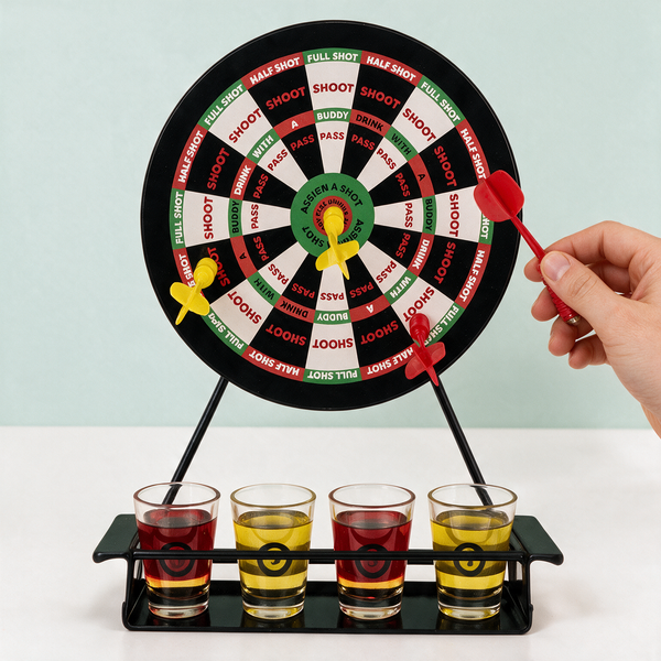 Darts drankspel met shotglaasjes - drankspel cadeau bij Cadeaugek